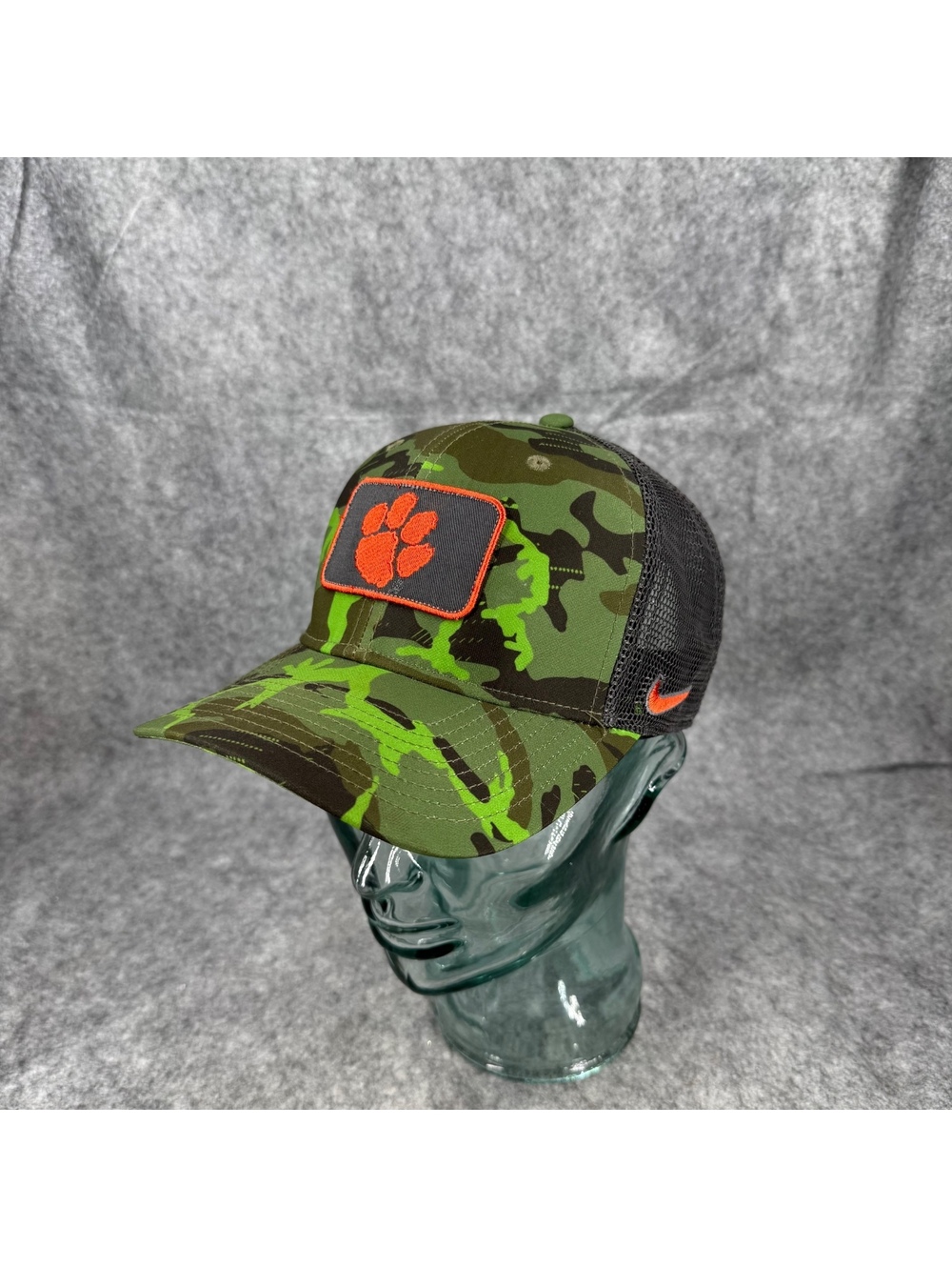 Nike Clemson Tigers Classic99 Veterans Day SnapBack Trucker Hat Camo Orange 401